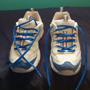 Skechers D'lites grey, navy with orange size 6